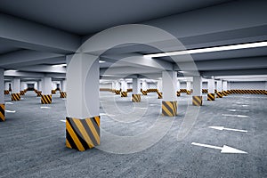 Empty underground parking area