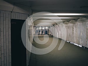 Empty underground passage in the subway