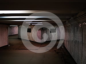 Empty underground passage in the subway