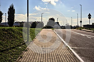 Empty underpass of a road in the italian countryside on a clear day in autumn
