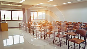 Empty university classroom