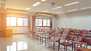 Empty university classroom