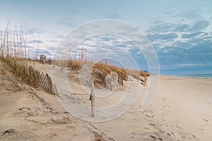 Empty Unspoiled Beach Early Morning Nags Head North Carolina