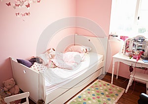 Empty And Untidy Child's Bedroom photo
