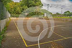 An Empty unused urban sports court