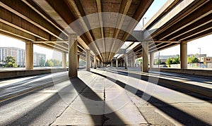 Underneath a Highway Overpass with Dramatic Shadows