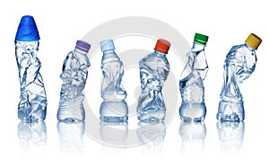 Empty used plastic bottles