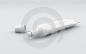 Empty of used toothpaste packaging mock up