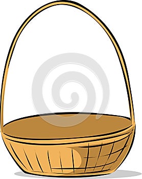 Empty Vector Easter Basket Sketch Illustration - place anything in the basket