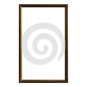 empty vintage photo frame,wood frame isolated on white background,interior decorative object