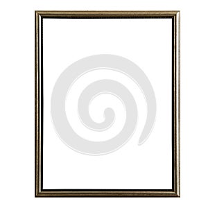 empty vintage photo frame,wood frame isolated on white background,interior decorative object