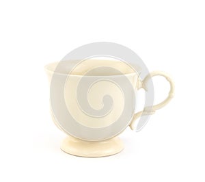 Empty vintage tea or coffee cup on white background