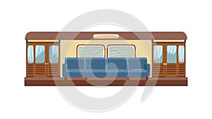 Empty Vintage Train Interior Vector, vector design Generative AI