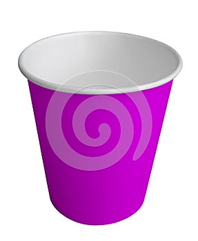 Empty violet paper cup