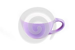 Empty violet tea cup