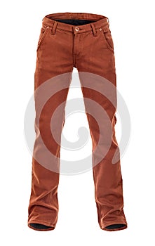 Empty voluminous brown jeans