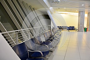 Empty waiting hall in the terminal building