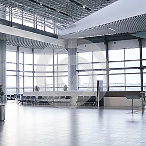 Empty waiting room for passengers at the airport or train station