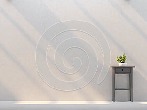 Empty wall with sunlight shining through 3d rendering image