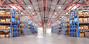 Empty warehouse full of cargo.