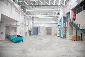 Empty warehouse interior in logistic industry