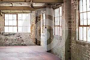 Empty warehouse office or commercial area, industrial background