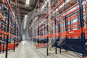 Empty warehouse racks