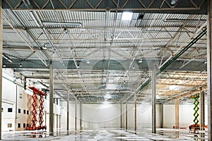 Empty warehouse under construction