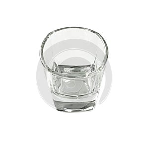 Empty water glass shot glasses isolated