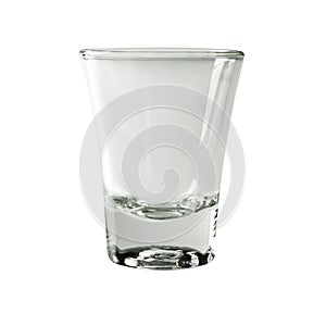 Empty water glass shot glasses isolated