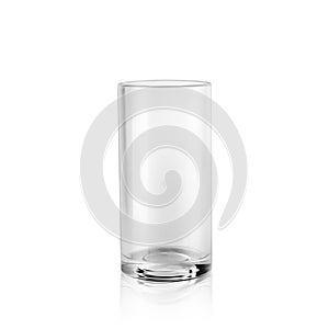 Empty water glass on white background. 3d render