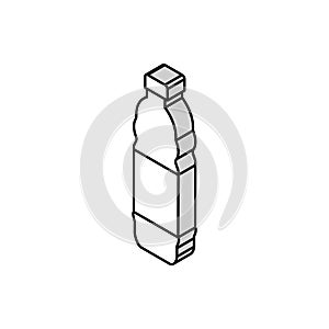 empty water plastic bottle isometric icon vector illustration