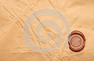 Empty wax seal on old paper