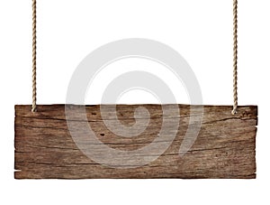 Old weathered wood sign isolated on white background 2