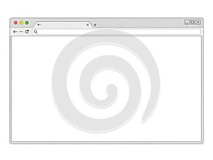 Empty web browser window isolated on white background