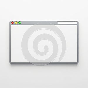 Empty web browser window isolated on white background