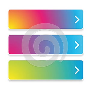 Empty web button set colorful