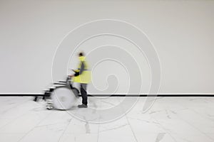 Empty wheelchair for airport service