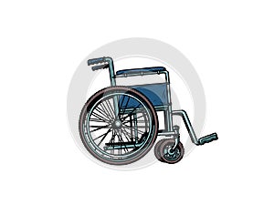 Empty wheelchair. human health, rehabilitation and inclusion