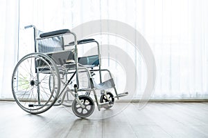 empty wheelchair in a room