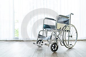 empty wheelchair in a room