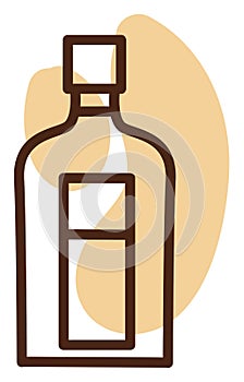 Empty whiskey bottle, icon icon