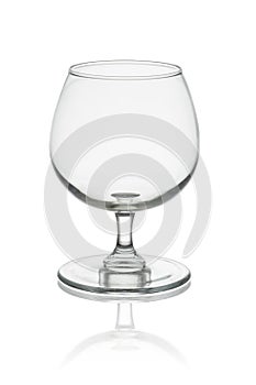 Empty whisky glass isolated on white background