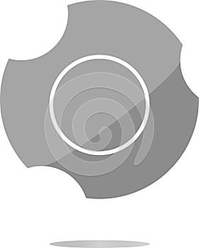 Empty white abstract circles on web button icon isolated on white