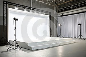 Empty white abstract table for product placement