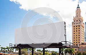 Empty white Billboard for presentation your design, Retail, advertising and commerce concept.