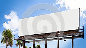 Empty white Billboard for presentation your design, Retail, advertising and commerce concept.