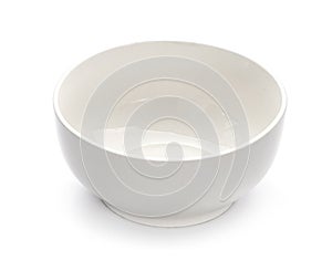 Empty white bowl isolated on white