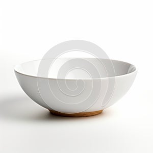 Empty white bowl isolated on grey background