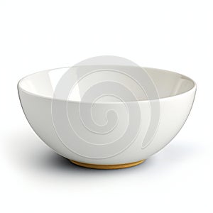 Empty white bowl isolated on white background